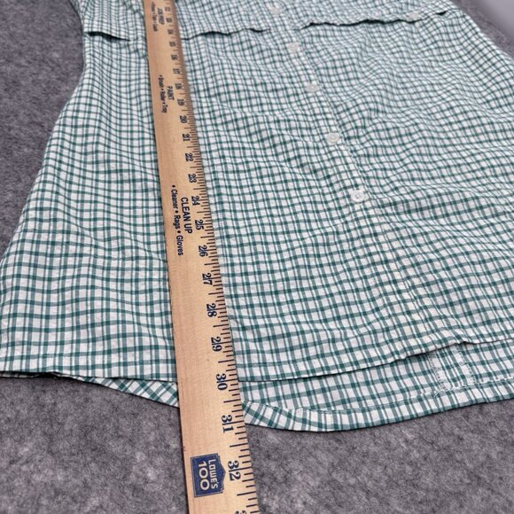 Toad & Co Marvista Tunic Shirt Womens Medium Green Plaid Long Sleeve Lightweight - Picture 15 of 15